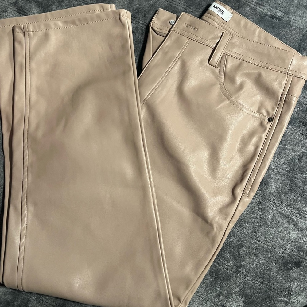 Kenzie Jeans, Vegan Leather Pants, 8/29, Tan